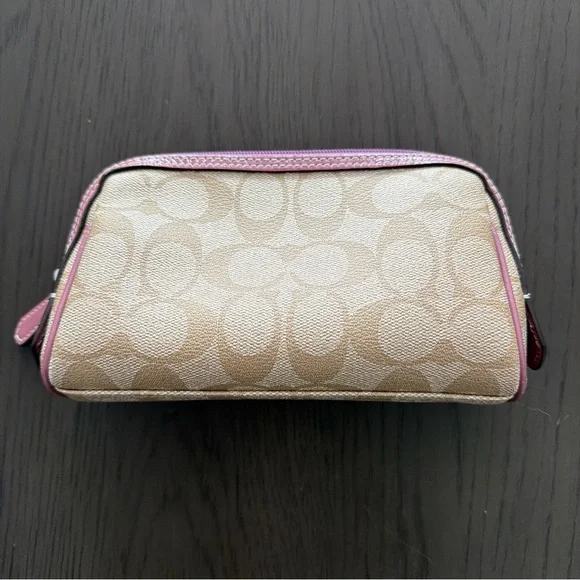 COACH Signature Pouch Cosmetic Pouch Small Item Case PVC - Picture 2 of 8